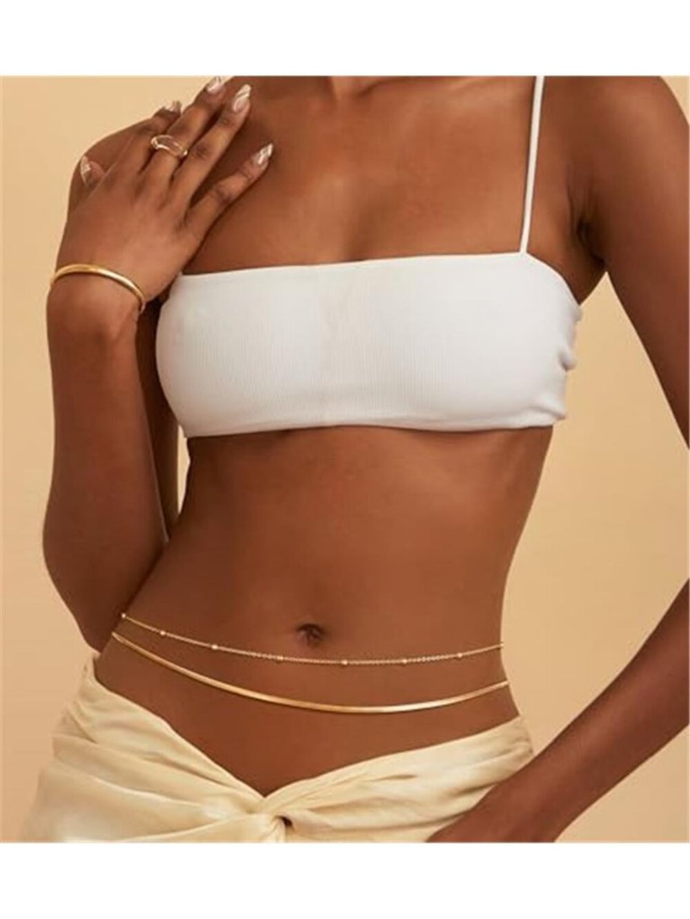 14K Gold Plated Silver Plated Waist Chain for Women, Layered | Body